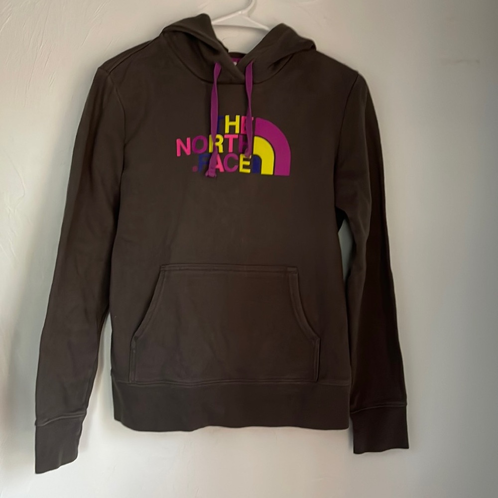 North Face charcoal gray hoodie size small